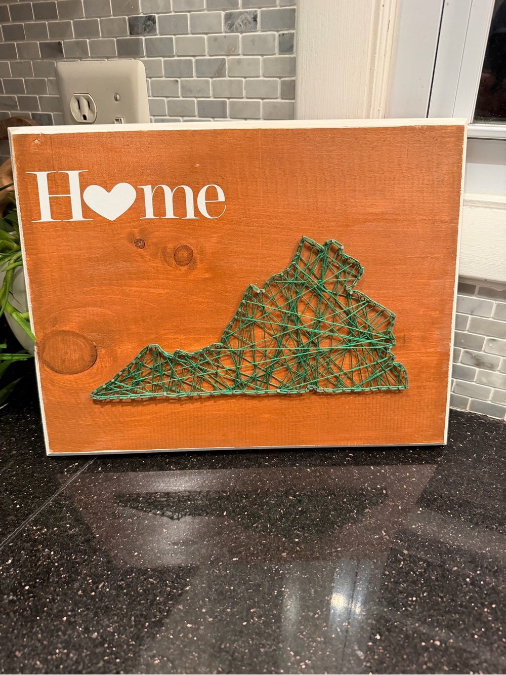 handmade wooden string art sign Virginia 11x14